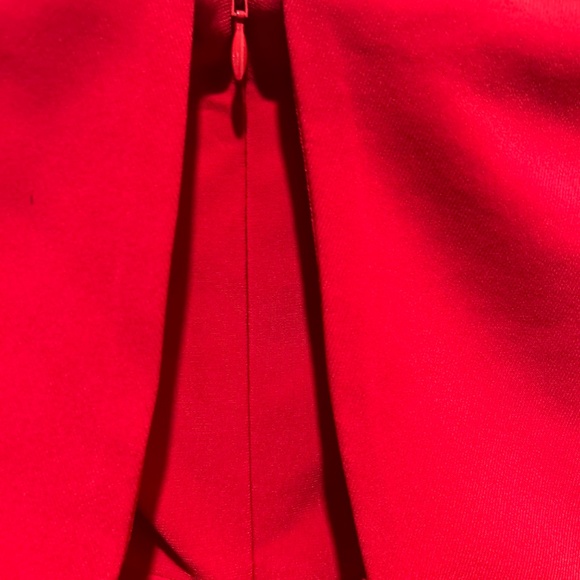 Xscape Long Over-The-Shoulder Dress With Long Slit in Red - Picture 5 of 10